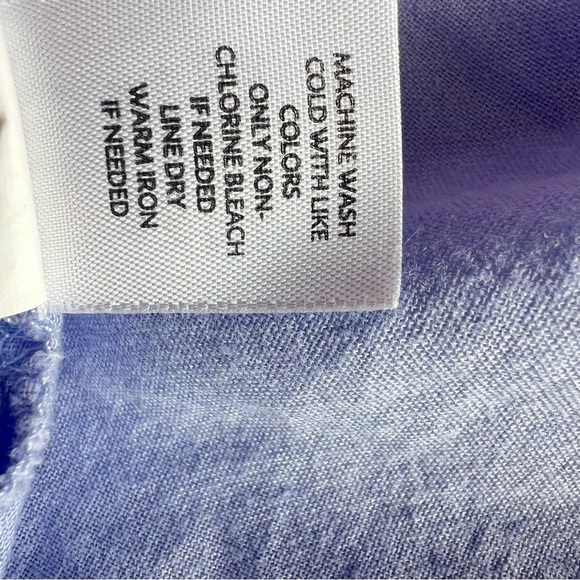 J. Jill Linen Scoop Neck w/ Button Closure Lace Cut out  3/4 Sleeve Blouse, XS - Picture 7 of 11